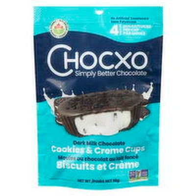 ChocXO - Dark Milk Chocolate Cookies & Creme Cups Organic, 98 Gram