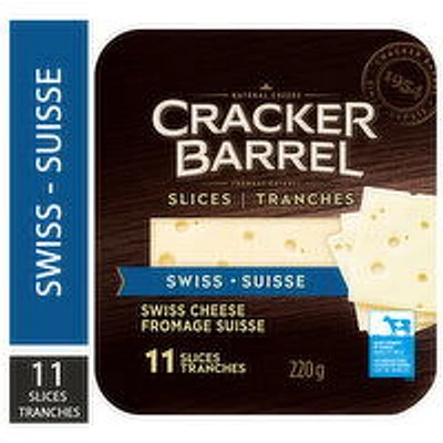 Cracker Barrel - Swiss Cheese Slices, 220 Gram