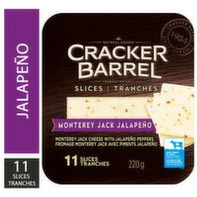 Cracker Barrel - Monterey Jack Jalapeno Cheese Slices, 220 Gram
