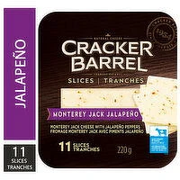 Cracker Barrel - Monterey Jack Jalapeno Cheese Slices, 220 Gram