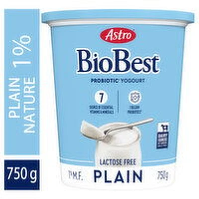 Astro - BioBest Lactose Free Probiotic Plain Yogurt 1%, 750 Gram