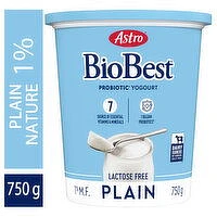 Astro - BioBest Lactose Free Probiotic Plain Yogurt 1%, 750 Gram