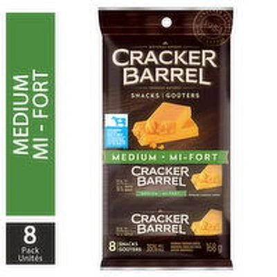 Cracker Barrel - Medium Cheddar Cheese Snacks, 8 Each