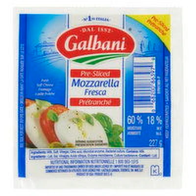 Galbani - Mozzarella Fresca Cheese Pre Sliced, 227 Gram