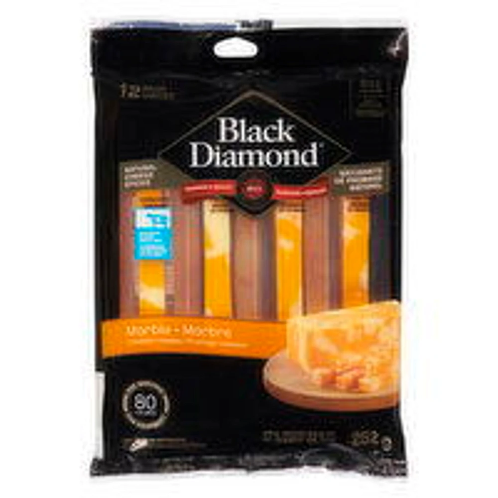 Black Diamond - Natural Cheese Sticks Marble Cheddar Cheese 32% M.F., 252 Gram