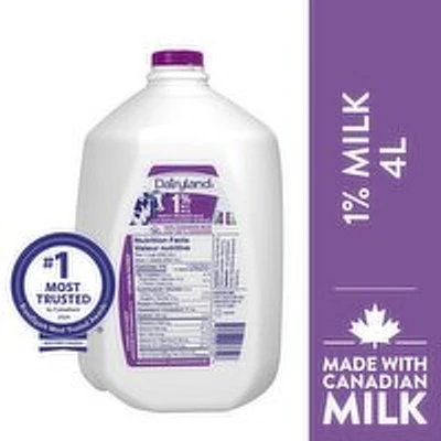 Dairyland - 1% Regular Milk, 4 Litre