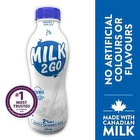 MILK 2 GO - 2% Partly Skimmed Milk, 473 Millilitre