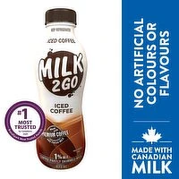 MILK 2 GO - 1% Iced Coffee Partly Skimmed Milk, 473 Millilitre