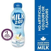 MILK 2 GO - 1% Vanilla Partly Skimmed Milk, 473 Millilitre