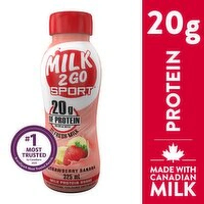 MILK 2 GO - Strawberry Banana Protein Shake, 325 Millilitre