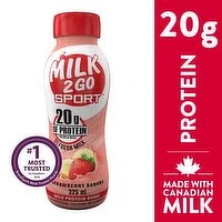 MILK 2 GO - Strawberry Banana Protein Shake, 325 Millilitre