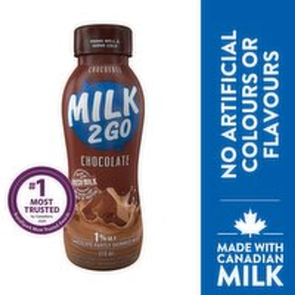 MILK 2 GO - 1% Chocolate Partly Skimmed Milk, 310 Millilitre