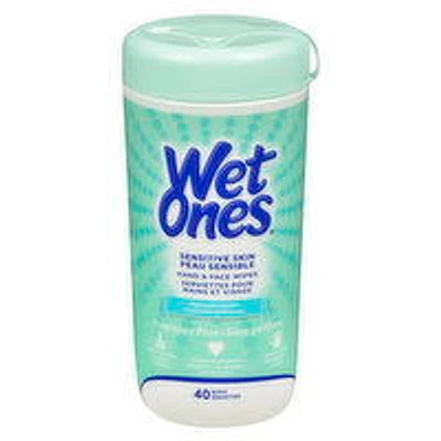 Wet Ones - Hand & Face Moist Wipes - Sensitive Skin, 40 Each