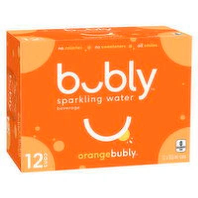 Bubly - Sparkling Water Orange 355 mL Cans, 12 Each