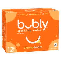 Bubly - Sparkling Water Orange 355 mL Cans, 12 Each