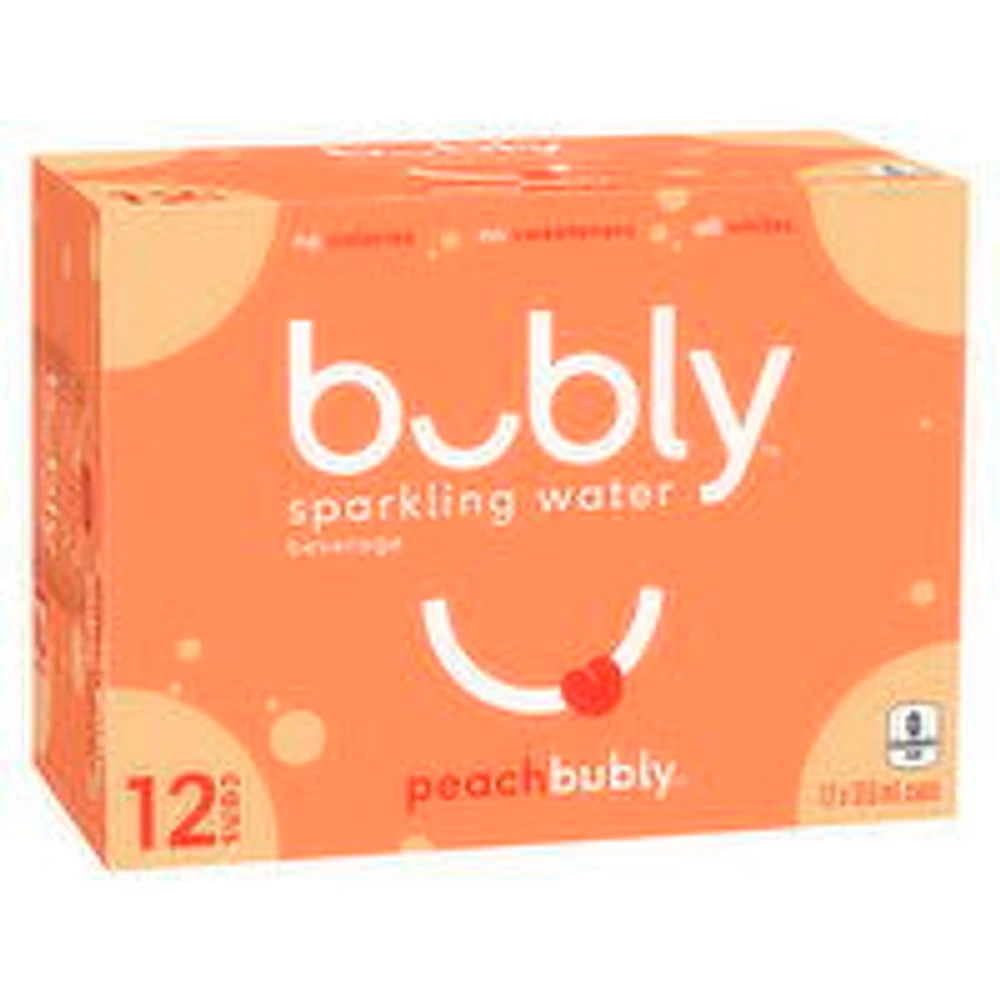 Bubly - Sparkling Water Peach 355 mL Cans, 12 Each