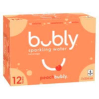 Bubly - Sparkling Water Peach 355 mL Cans, 12 Each
