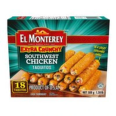 EL MONTEREY - Extra Crunchy Chicken Taquitos, 18 Pack, 588 Gram