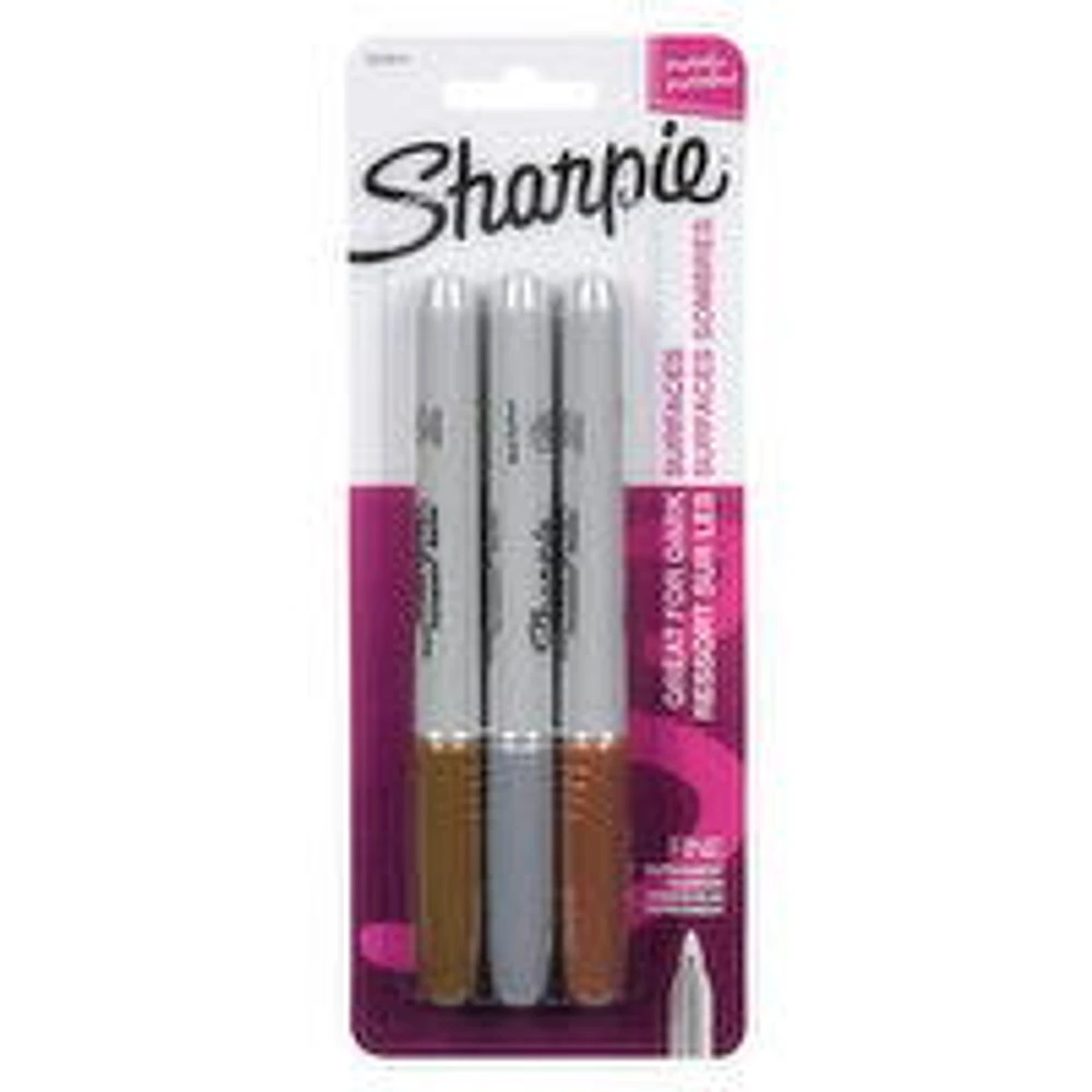 Sharpie - Fine Metallic Markers, 3 Each