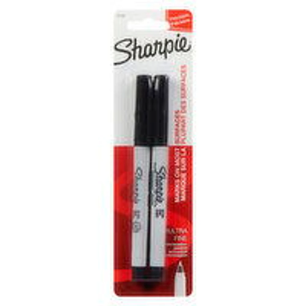 Sharpie - Ultrafine Point Marker Black, 2 Each