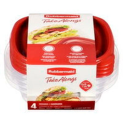 Rubbermaid - Take Alongs - Sandwich Square, 4 Each