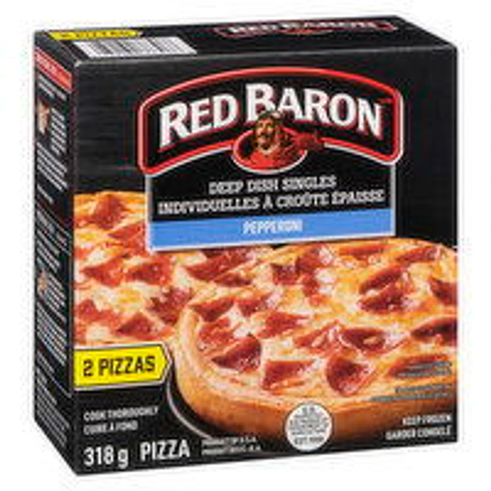 Red Baron - Deep Dish Pizza Singles, Pepperoni, 318 Gram