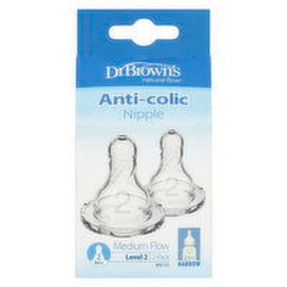 Dr Brown's - Silicone Nipple - Level 2, 2 Each