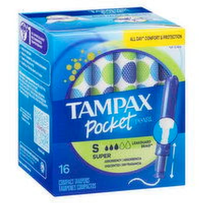 Tampax - Pocket Pearl Tampons, Super, 16 Each