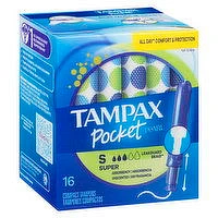 Tampax - Pocket Pearl Tampons, Super, 16 Each