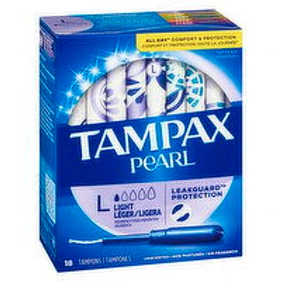 Tampax - Pearl Lite 1X Unscented Tampons, 18 Each