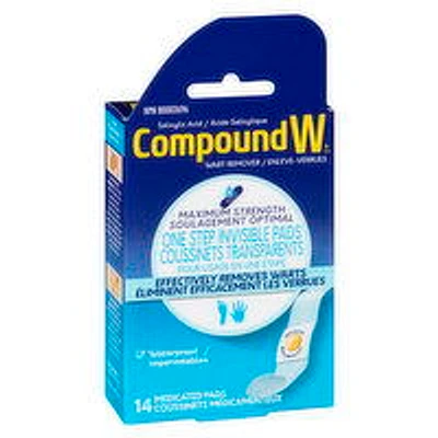 Compound W - One Step Invisible Pad, 14 Each