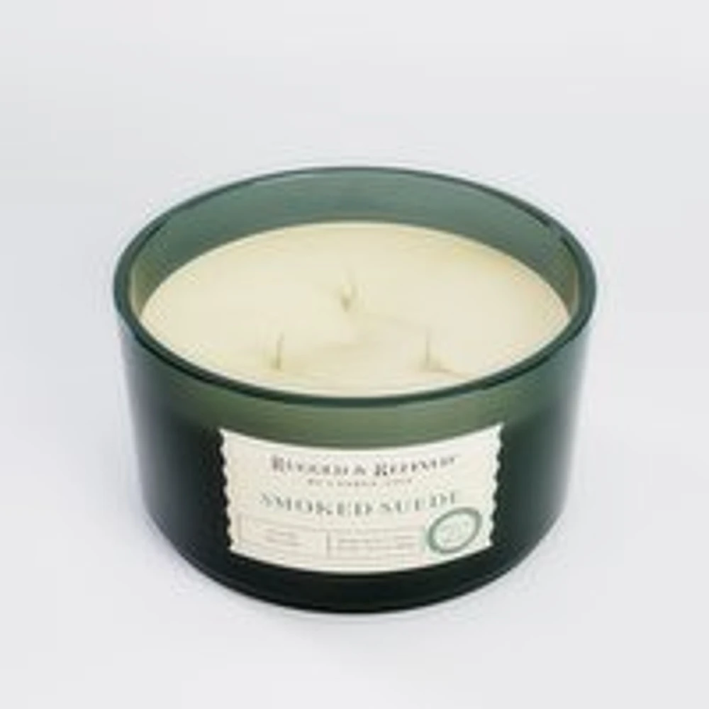 Candle-Lite - Rugged & Refined Smoked Suede Candle Jar, 3 Wick, 460 Gram