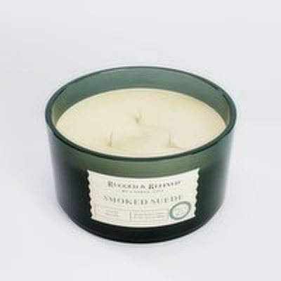 Candle-Lite - Rugged & Refined Smoked Suede Candle Jar, 3 Wick, 460 Gram