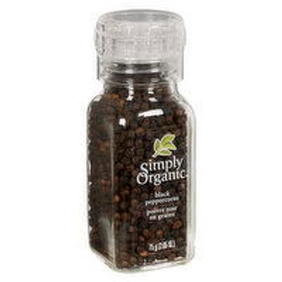 SIMPLY ORGANIC - Black Peppercorn with Grinder, 75 Gram