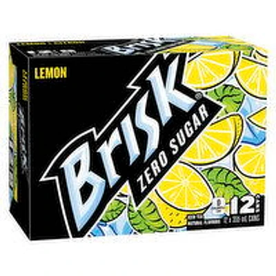 Lipton - Brisk Lemon Iced Tea Zero Sugar, 355mL, 12 Each