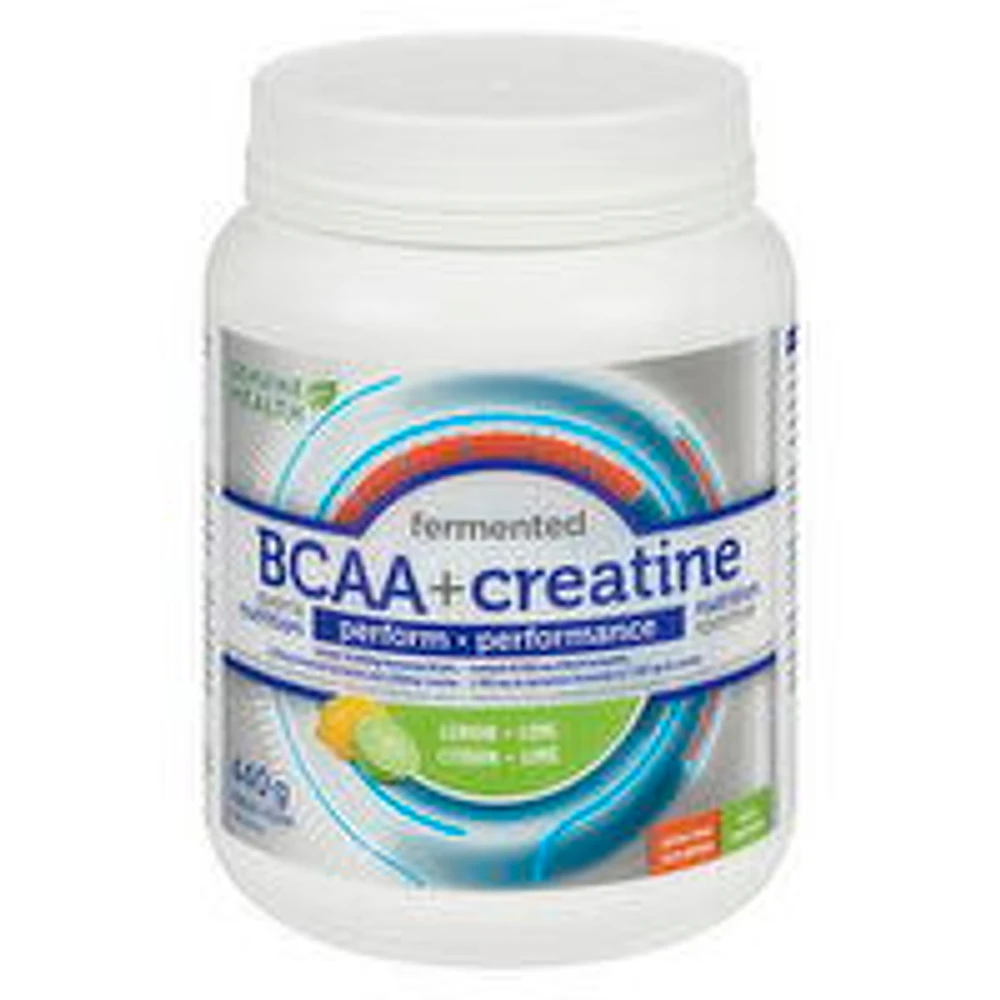 GENUINE HEALTH - BCAA + Creatine Perform Powder, Lemon Lime, 440 Gram