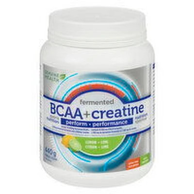 GENUINE HEALTH - BCAA + Creatine Perform Powder, Lemon Lime, 440 Gram