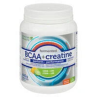 GENUINE HEALTH - BCAA + Creatine Perform Powder, Lemon Lime, 440 Gram