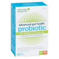 GENUINE HEALTH - Advance Gut Health Probiotic, 15 billion CFU Capsules, 60 Each
