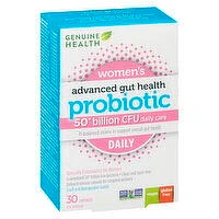 GENUINE HEALTH - Women's Advanced Gut Health Probiotic, 50 Billion CFU Capsules, Daily, 30 Each