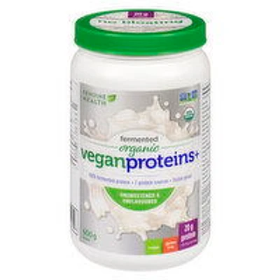 GENUINE HEALTH - Organic Fermented Vegan Proteins+ Powder, Unsweetened, 600 Gram