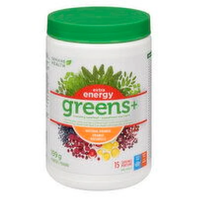 GENUINE HEALTH - Extra Energy Greens+ Superfood Powder, Natural Orange, 199 Gram