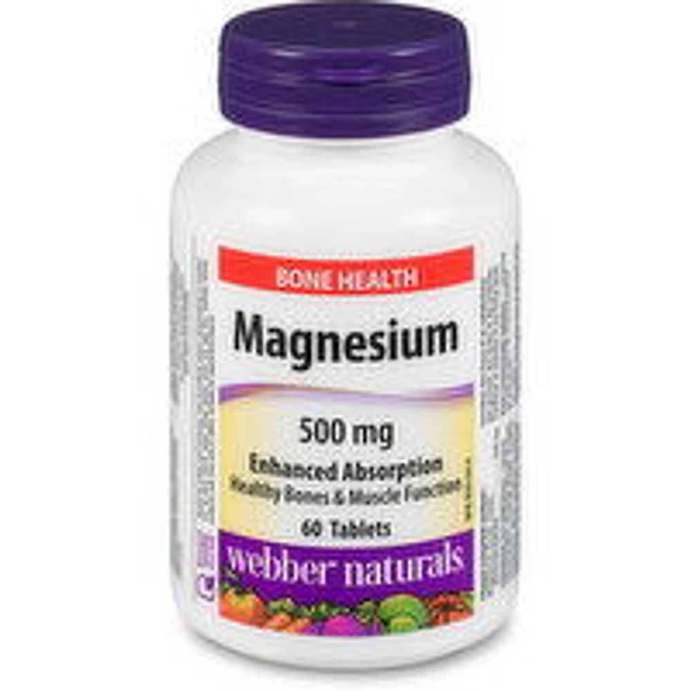 Webber Naturals - MagnesiumVitamin 500mg, 60 Each