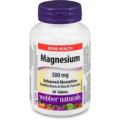 Webber Naturals - MagnesiumVitamin 500mg, 60 Each