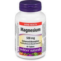 Webber Naturals - MagnesiumVitamin 500mg, 60 Each