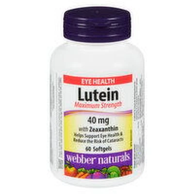 Webber Naturals - Lutein Vitamin 40mg with Zeaxnthin, 60 Each