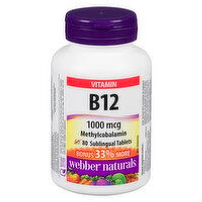 Webber Naturals - Vitamin B12 1000mcg, 80 Each