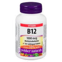 Webber Naturals - Vitamin B12 1000mcg, 80 Each