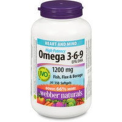 Webber Naturals - Omega 3-6-9 EPA/DHA 1200mg, 150 Each
