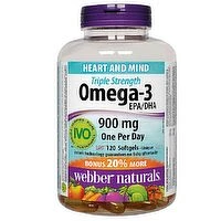 Webber Naturals - Omega-3 Triple Strength, 900mg, 120 Each